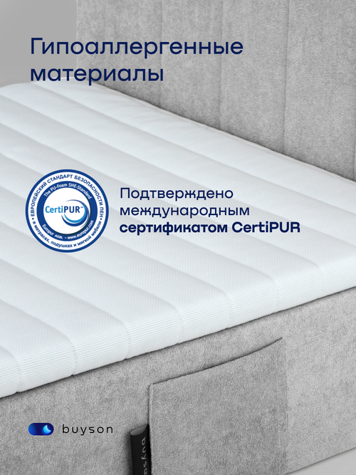 Бескаркасная кровать с матрасом БайСанни (велюр)