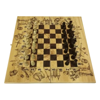 Набор игр шахматы нарды, шашки с доской Рыцари SA-SH-022