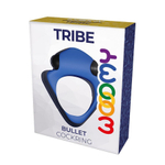 Синее эрекционное кольцо Wooomy Tribeс с вибрацией (Цвет: синий)