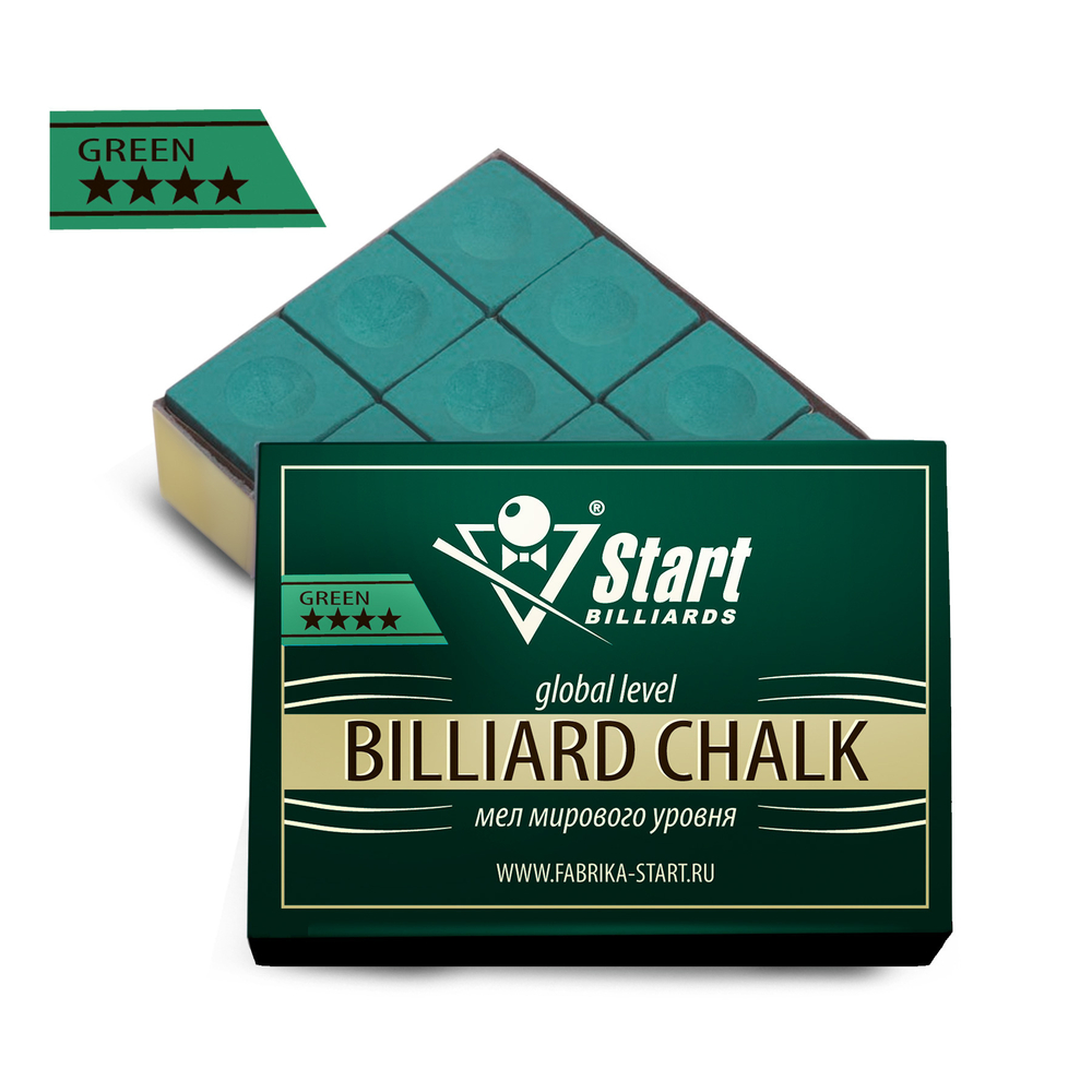 Мел Startbilliards 4 звезды зеленый (12шт)