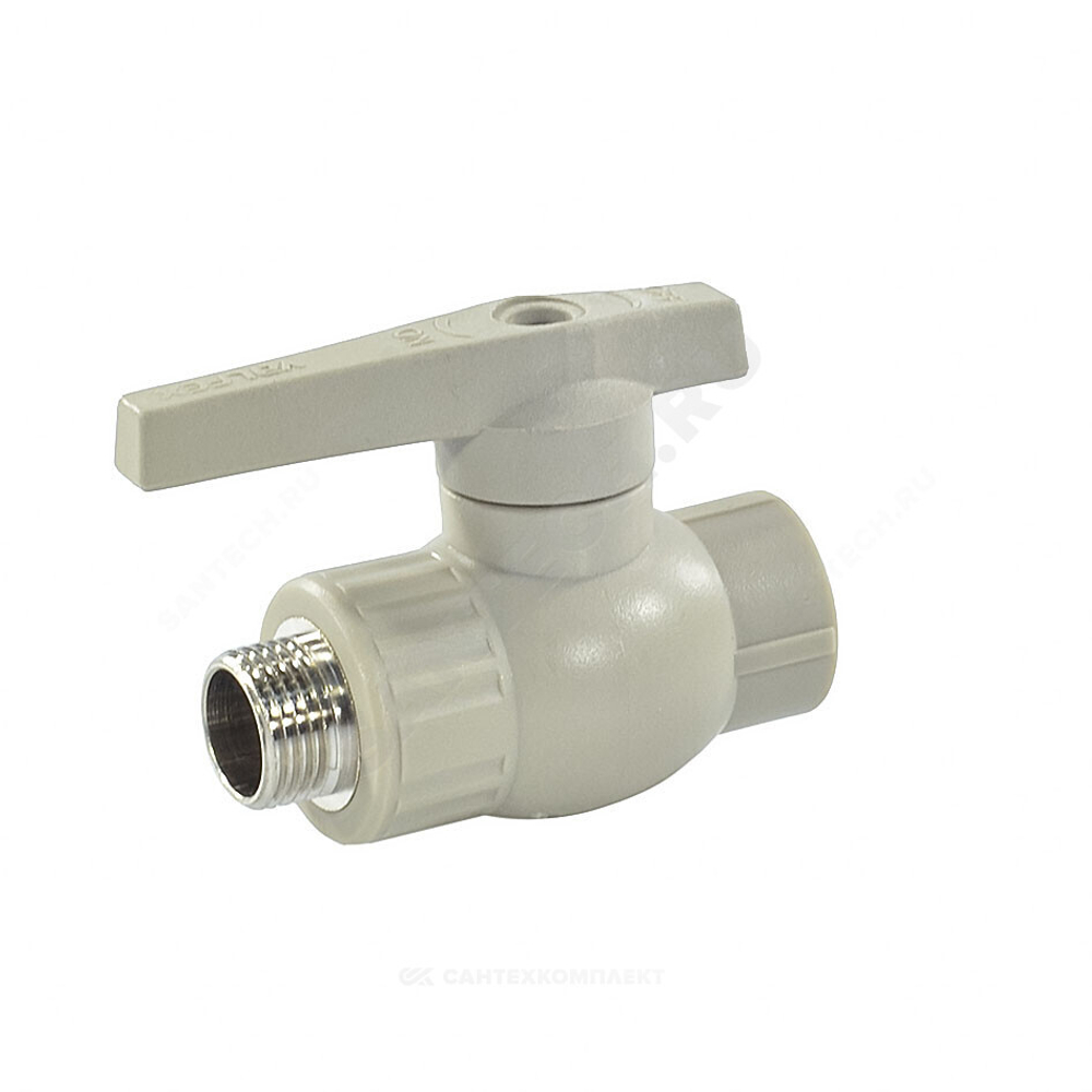 Кран шаровой PP-R серый Дн 20х1/2" НР VALFEX 10144220Г