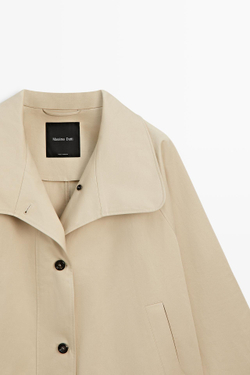 Massimo Dutti Куртка-накидка из 100% хлопка, бежевый