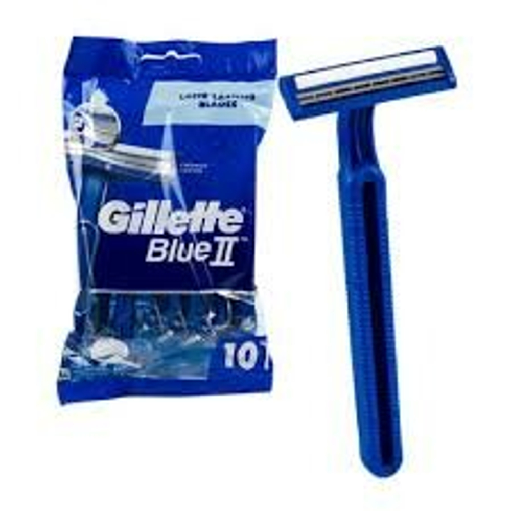 Gillette одноразовый бритвенный станок Blue II, синий, 10 шт. (ИЗ Финляндии)