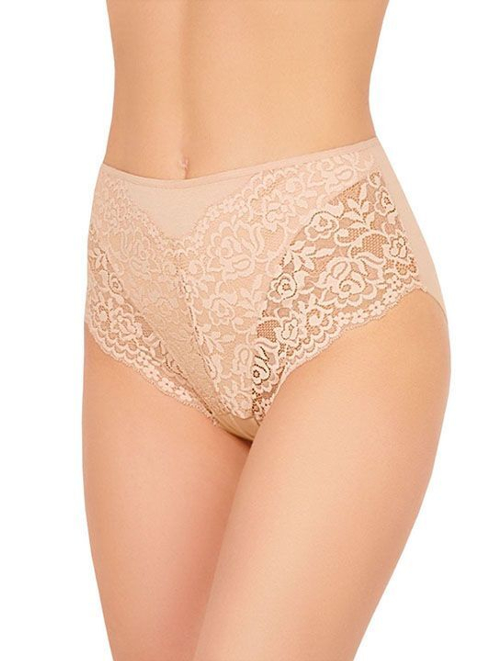 Высокие хлопковые трусики с кружевом Lace Cotton Band (Размер: M) (Цвет: черный)