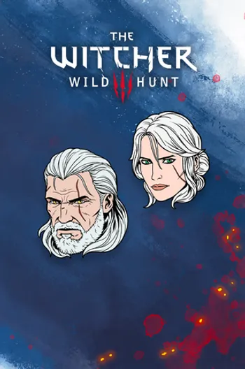 Металлический пин «Witcher: Geralt & Ciri»