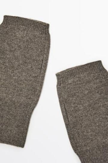 Massimo Dutti Трикотажные варежки из 100% кашемира, темный хаки