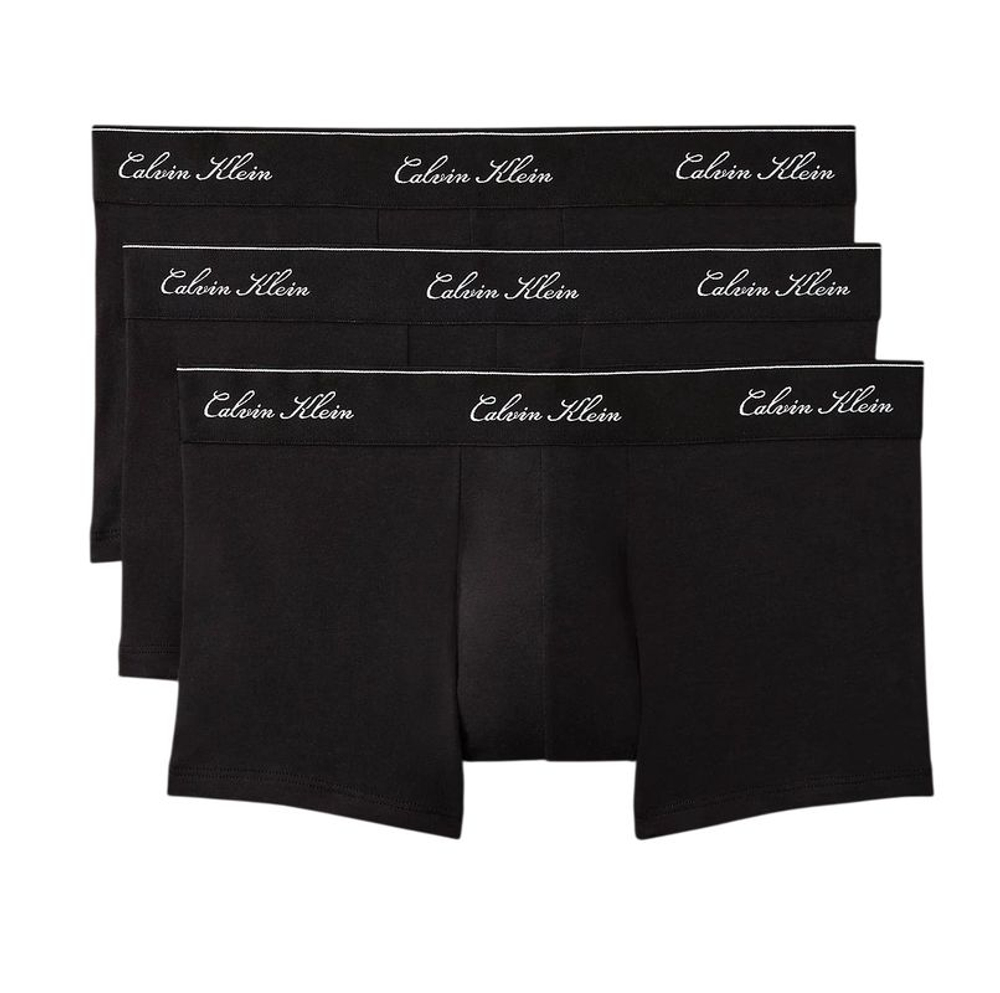 Мужские спортивные боксеры Calvin Klein Icon Cotton Stretch Script Low Rise Trunks 3P - multicolor