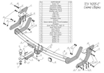ТСУ для HYUNDAI SANTA FE CLASSIC (SM) (ТАГАЗ) 2001-2006, 2007-2012 ( ШАР ВСТАВКА 50*50 )