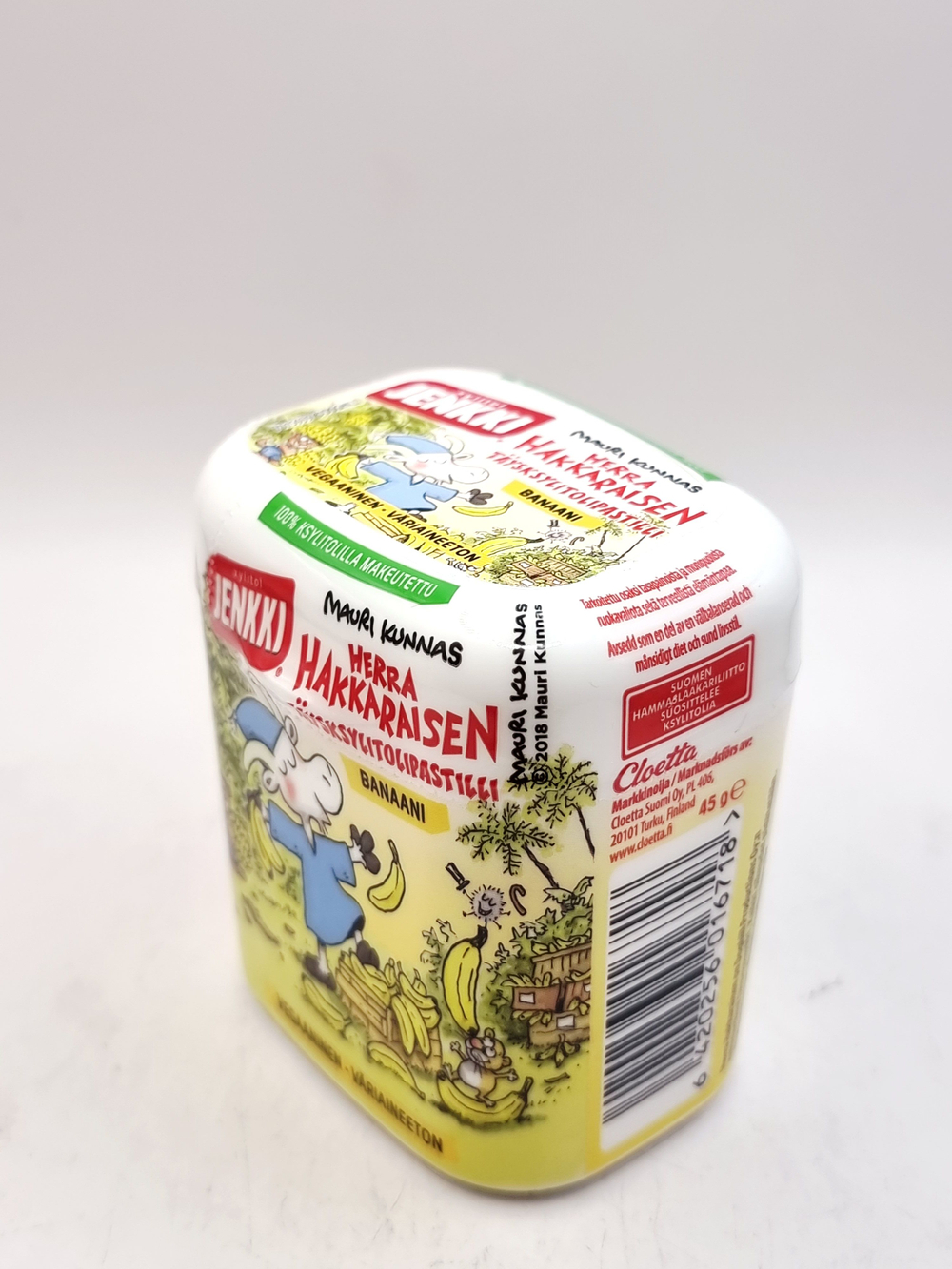 Пастилки Jenkki Herra Hakkarainen Banaani с ксилитом и банановым вкусом 45 г (из Финляндии)
