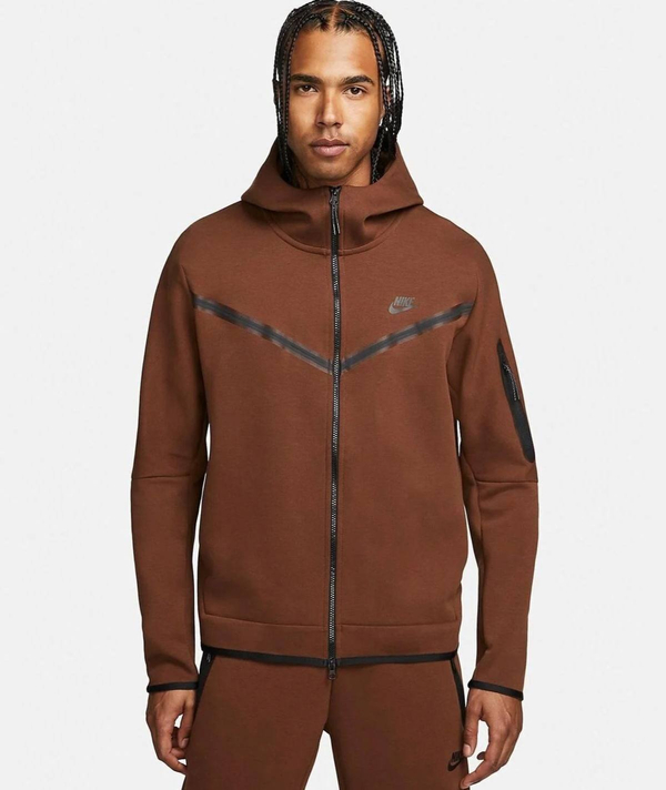 Худи zip Nike Tech Fleece dark brown