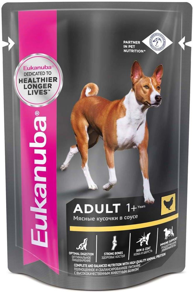 *EUK Dog 100г паучи корм для взрослых собак из курицы в соусе (УЦЕНКА) *EUK Dog 100г паучи корм для взрослых собак из курицы в соусе (УЦЕНКА)