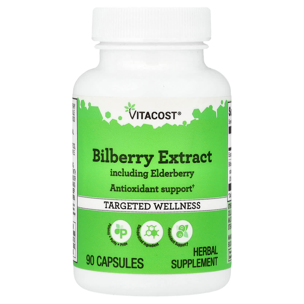 Vitacost, Bilberry Extract Including Elderberry, 90 Capsules