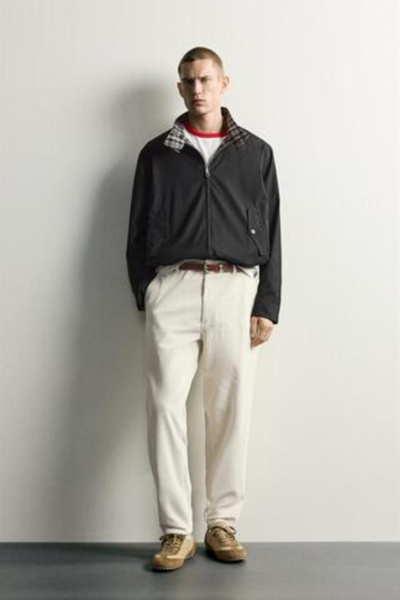 ZARA ВЕЛЬВЕТОВЫЕ БРЮКИ CARROT FIT С ЭФФЕКТОМ ПОТЕРТОСТИ, ЭКРЮ