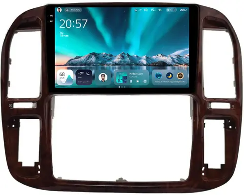 Магнитола для Toyota Land Cruiser 100, Lexus LX470 1998-2002 (кондиционер или климат внизу, рамка дерево) - Teyes CC4 монитор 9.2" 2K QLED на Android 14, Быстрейшая, Snapdragon 680, DSP, CarPlay, 4G SIM-слот