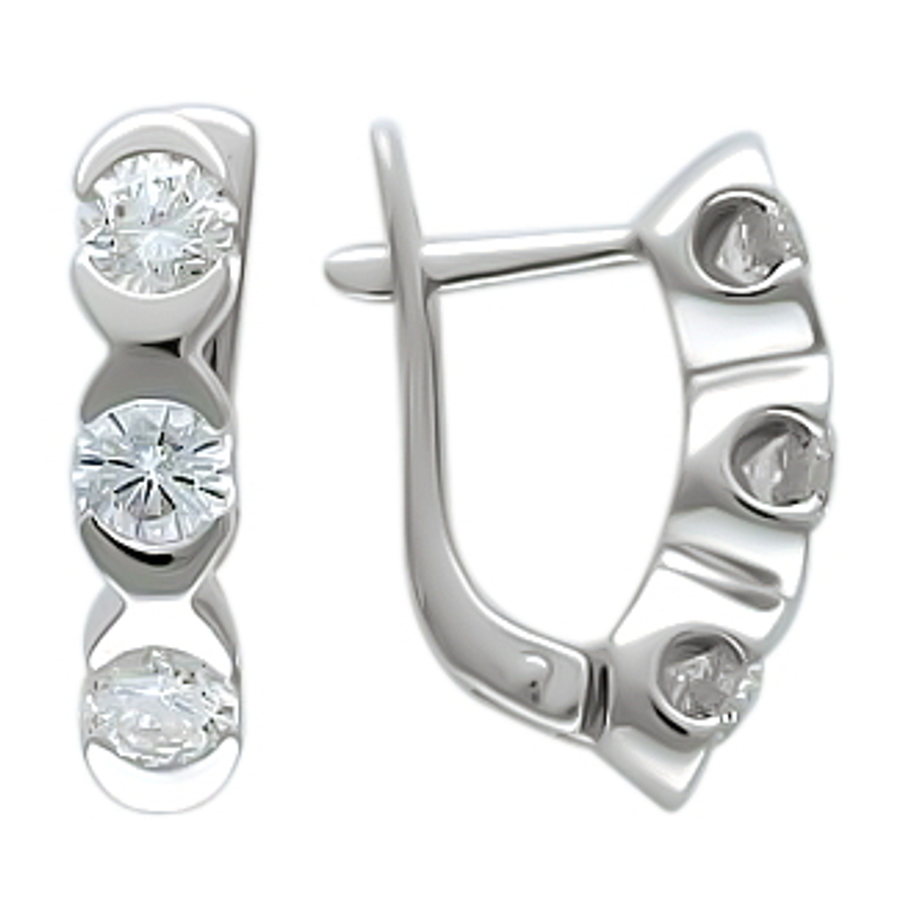 Серьги с бриллиантом  из белого золота JA-S-670092
