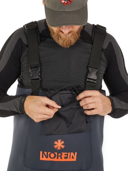 Полукомбинезон заброд. Norfin SHADOW NEOPRENE BOOTFOOT р.41-S с сапогами резина