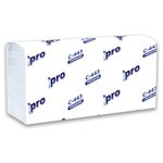 Полотенца бумажные 190 шт., PROtissue (H2) PREMIUM, 2-слойные, белые, КОМПЛЕКТ 21 пачка, 24х21,5 см, Z-сложение, С443