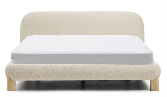 Кровать Odina La Forma из ткани букле цвета экрю 160 x 200 см