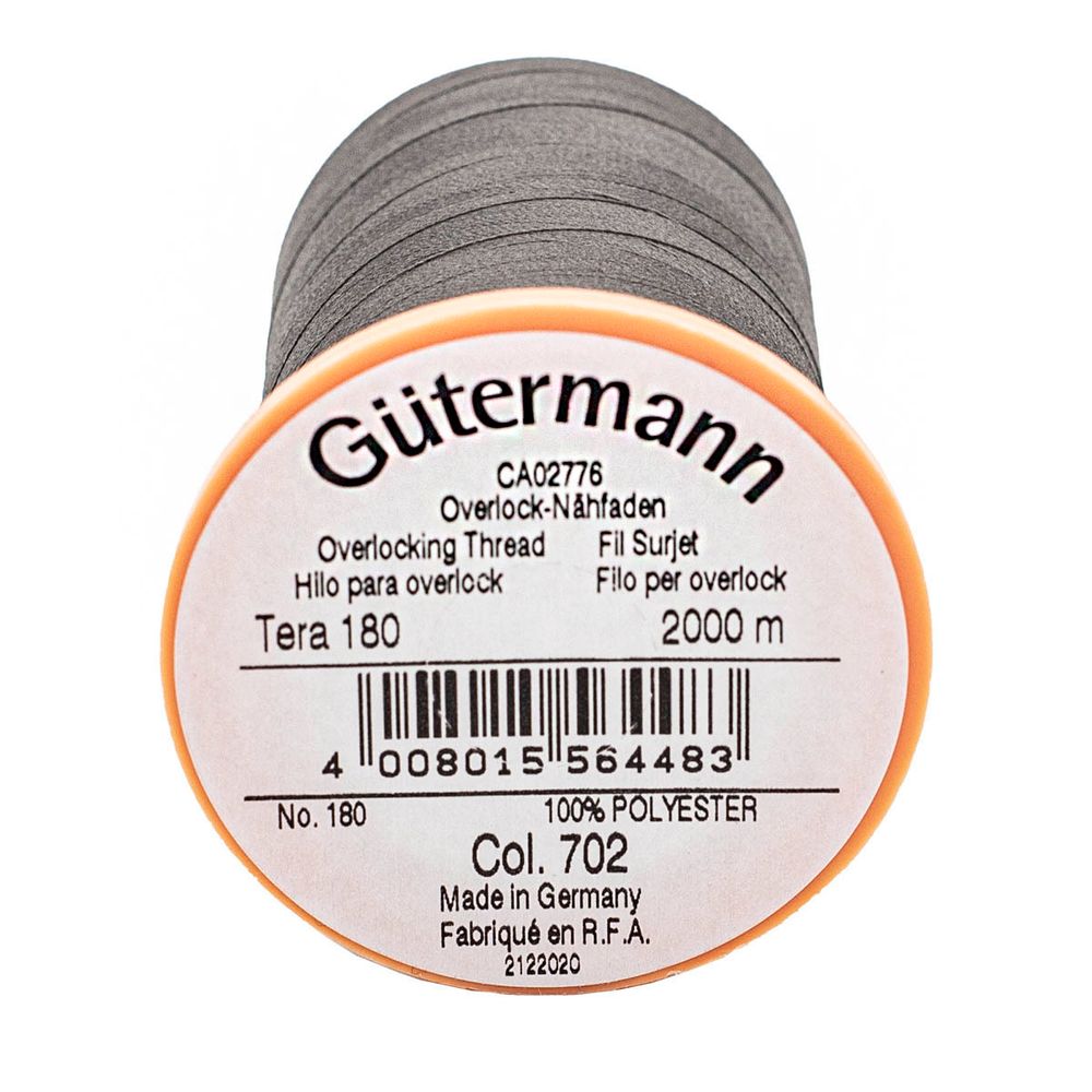 Нитка филаментная Gutermann Tera 180 (2000 метров), 1 кат. | 702 мышино-серый