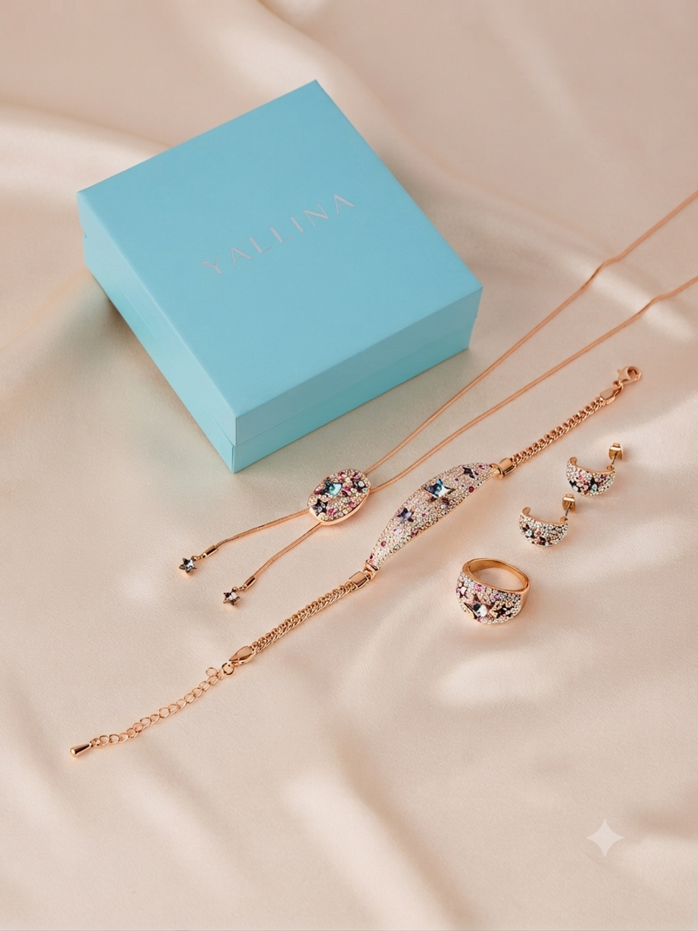 Браслет Звездное небо с фиолетовыми кристаллами Swarovski