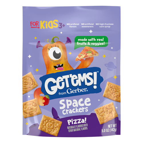 Gerber, Get'ems! ™, космические крекеры, для детей от 3 лет, пицца, 142 г (5 унций)