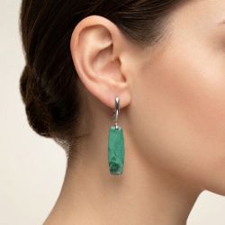 Серьги - Малахит, нейзильбер