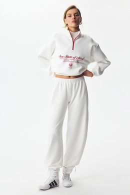 Толстовка на короткой молнии с принтом ATHLEISURE Белый