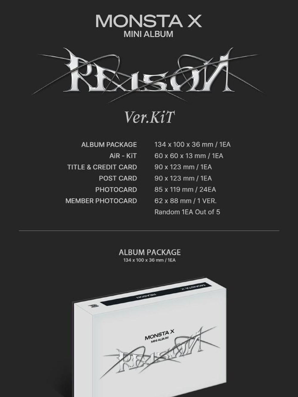 Альбом MONSTA X - REASON 12th Mini Album KIHNO KIT