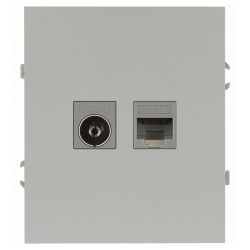 Розетка ЭРА Arktik 16-3110-03 комбинированная RJ45+TV алюминий | Эра Arktik