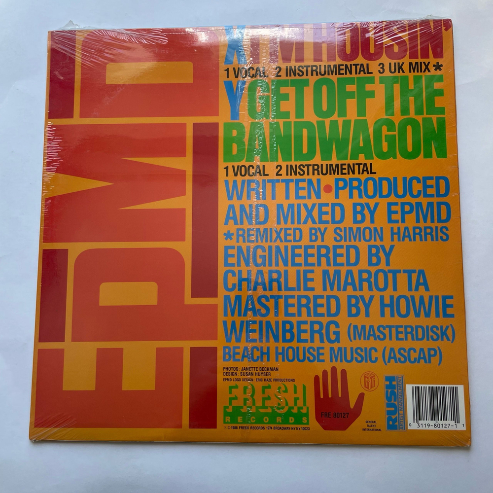 Винтажная виниловая пластинка LP EPMD I'm Housin, Get Off The Bandwagon (США 1989) (Запечатана)