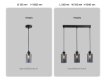 Подвесной светильник в стиле лофт TR3695 BK/SM черный/дымчатый E27 max 40W D100*1000