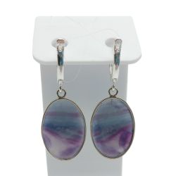 Серьги из флюорита, нейзильбер
