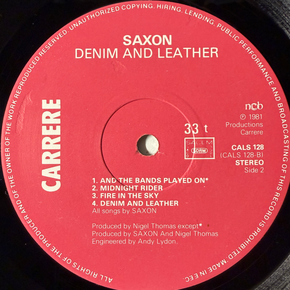 Saxon ‎– Denim And Leather (Скандинавия 1981г.)
