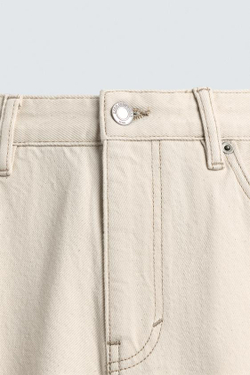 ZARA ДЖИНСЫ SLIM TAPERED FIT, ЭКРЮ
