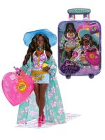 Кукла Барби экстра флай темнокожая в пляжной одежде | Barbie Extra Fly Beach HPB14 | модная кукла Mattel | 3+