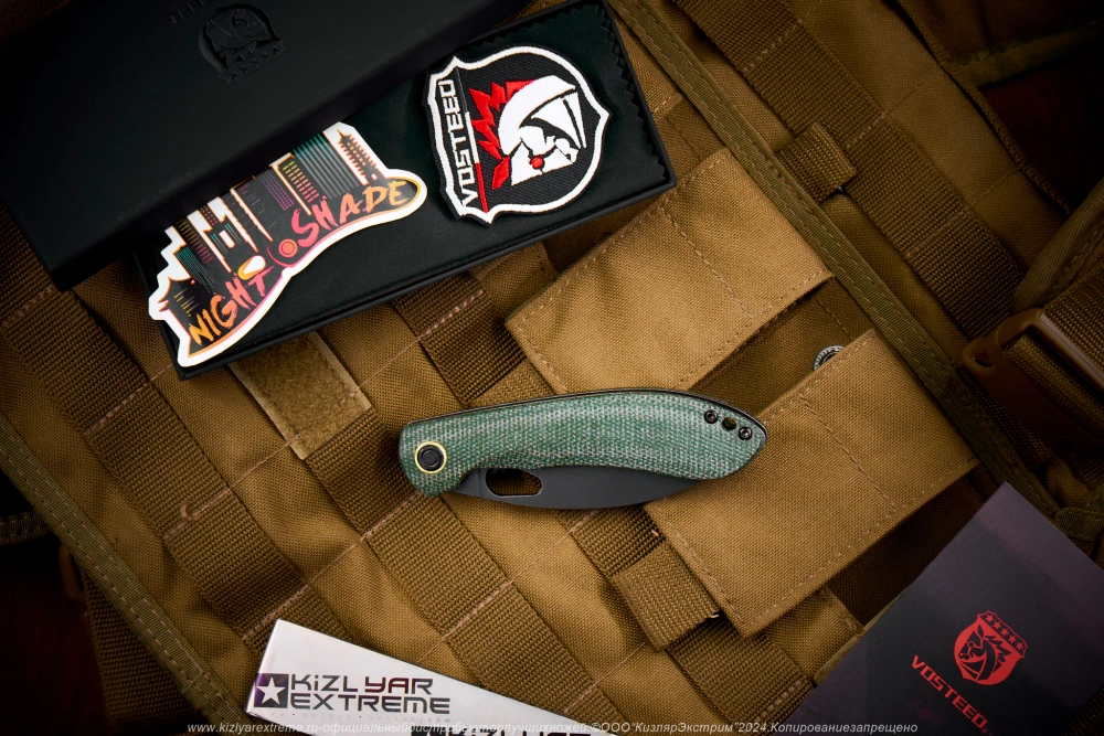 Нож Vosteed Nightshade TH сталь Nitro-V BlackWash рукоять Green Micarta