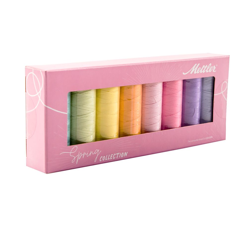 Нитки швейные (набор) Silk Finish Оттенки Весны в подарочной упаковке, 8 катушек, 1 упак