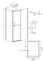 Душевое ограждение Grossman Pragma 100.K33.03.110.42.00-200.K33.03.100.42.00 (110х100х195) распашная,графит сатин,стекло прозрачное,2 места