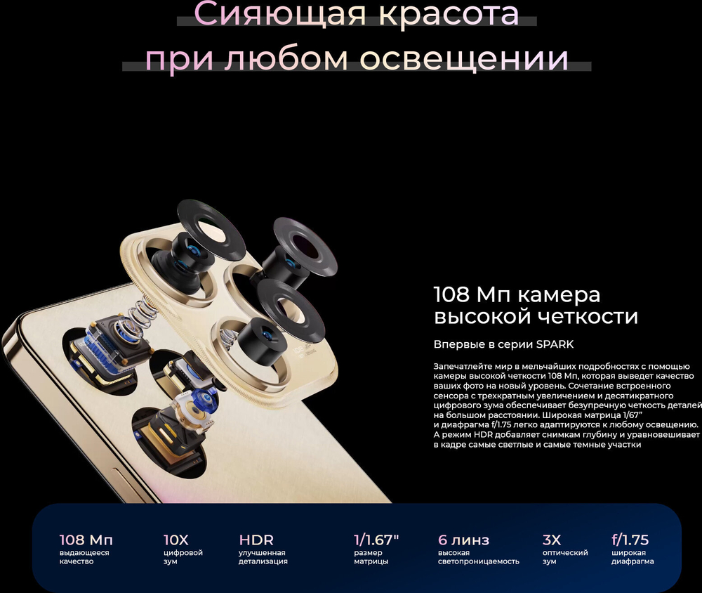 Смартфон TECNO Spark 20 Pro 8/256 ГБ RU, Dual nano SIM, Magic Skin 2.0 Green