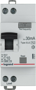 УЗО Выключатель дифференциального тока RX3 1P+Н 30мА 10А (AC) Legrand, 419397