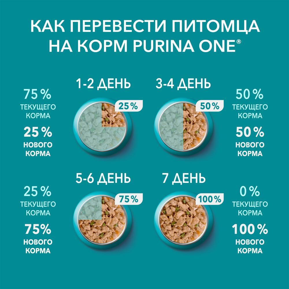 Курица с морковью, влажный корм для кошек с чувствительным пищеварением Purina ONE 75г