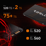 SSD ТЕСЛА (TESLA) 960Гб, 2.5", SATA3, Bulk, TLC, Чтение:550мб/с, Запись:500мб/с (SSDTSLA-960GS3)