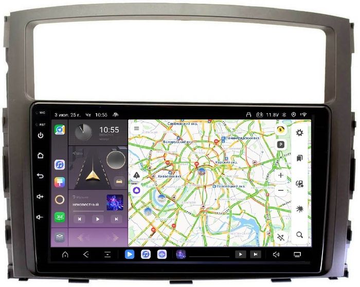 Магнитола для Mitsubishi Pajero 4 2006-2022 - Kuberg OL-9566 QLed, Android 13, Быстрейшая, CarPlay, SIM-слот