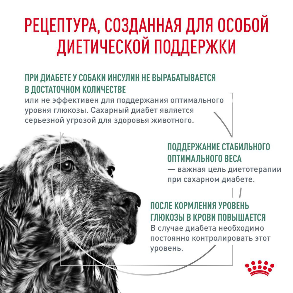 Royal Canin Diabetic Canine Диабетик канин Корм сухой диета для взрослых собак при диабете 1,5кг