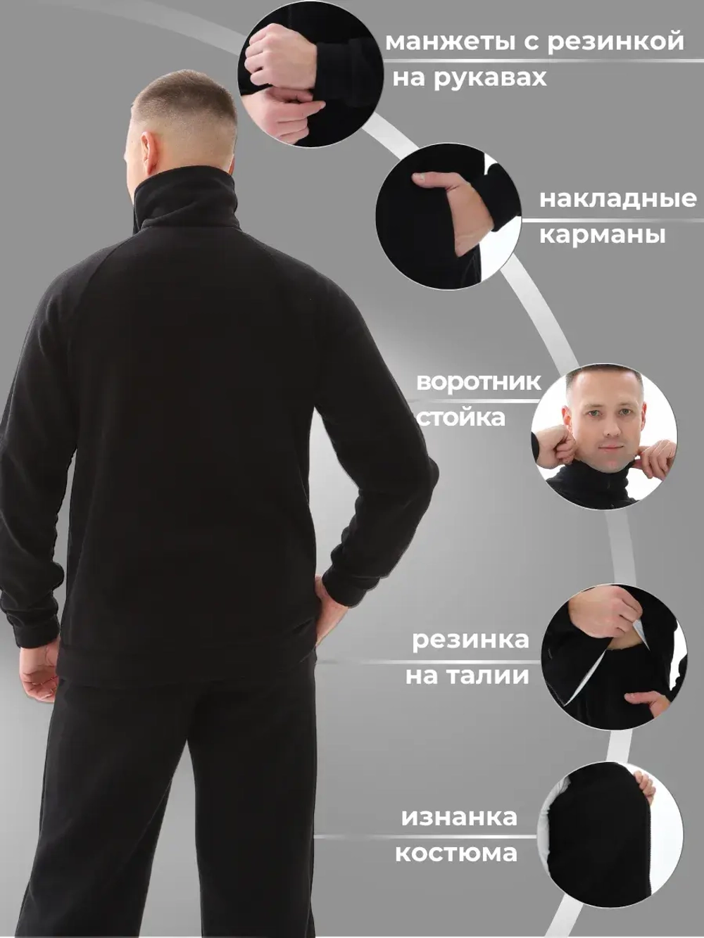 Спортивный костюм мужской с начесом флис