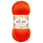 Пряжа Alize (Ализе) Diva / уп.5 мот. по 100 г, 350м, 037 оранжевый A
