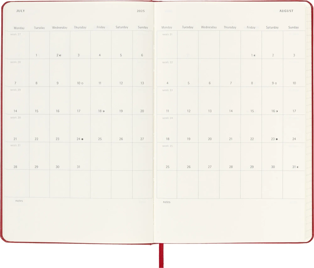 Ежедневник Moleskine Classic (DHF212DC3) 13х21см твердая обложка красный