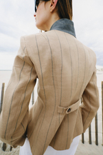 БЛЕЙЗЕР В ПОЛОСКУ ИЗ СМЕСОВОГО ЛЬНА — ZW COLLECTION — ZARA