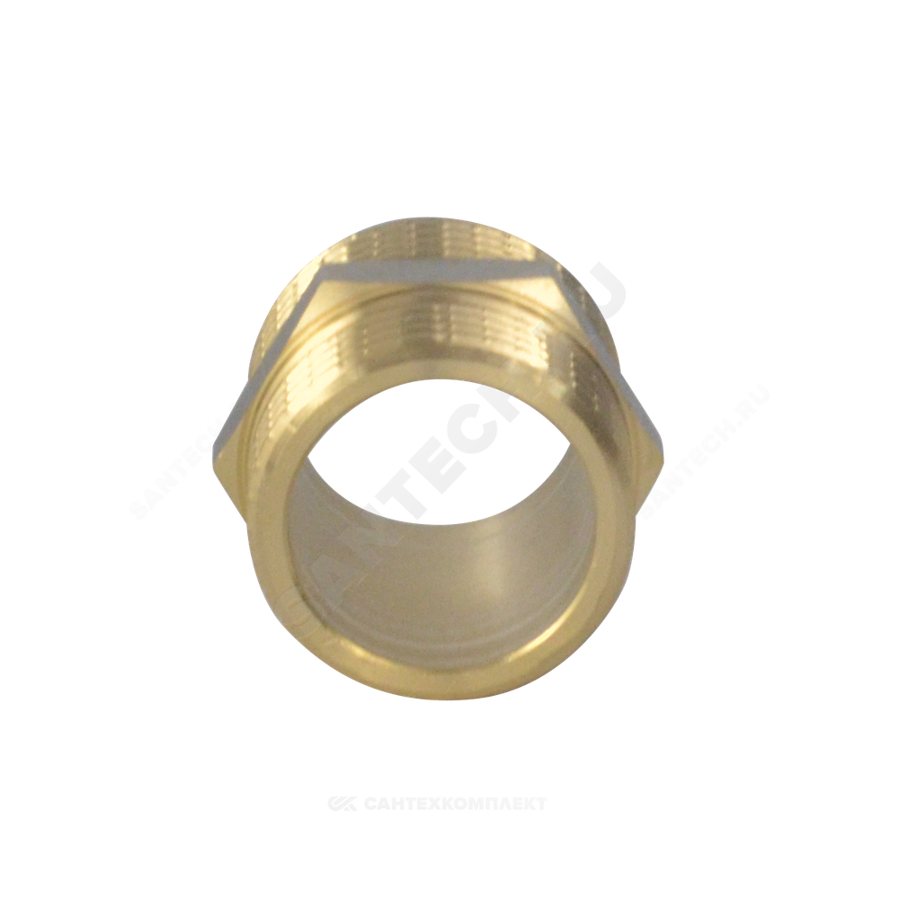 Ниппель латунь никель Ду 25 (1") НР 9022 ГОСТ 32585-2013 Aquasfera 9022-03