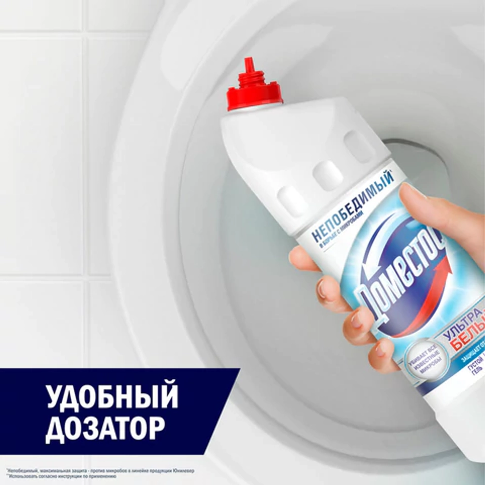 Средство для уборки туалета 1 л, ДОМЕСТОС "Эксперт сила 7", "Ультра Белый"
